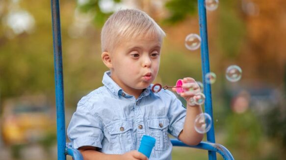 blowing bubbles